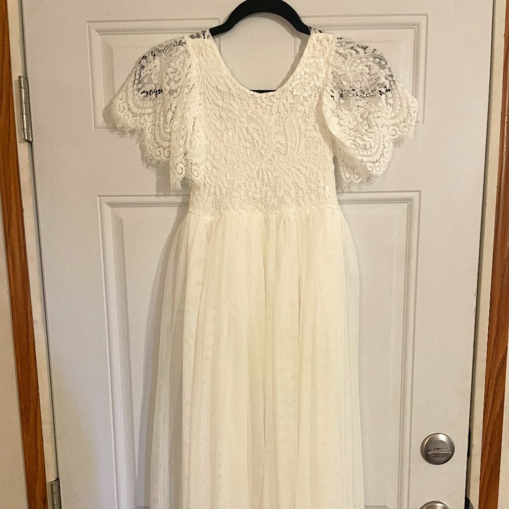 Lace floor length dress